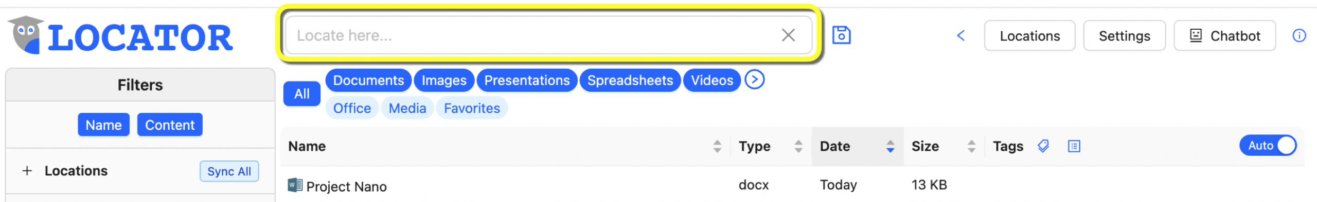 Locator — Locate here